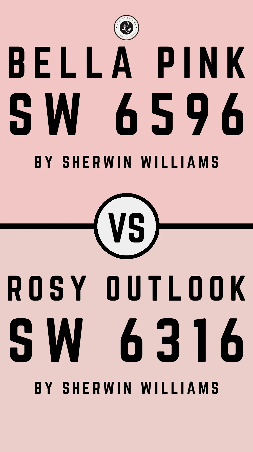 Bella Pink SW 6596 vs Rosy Outlook SW 6316