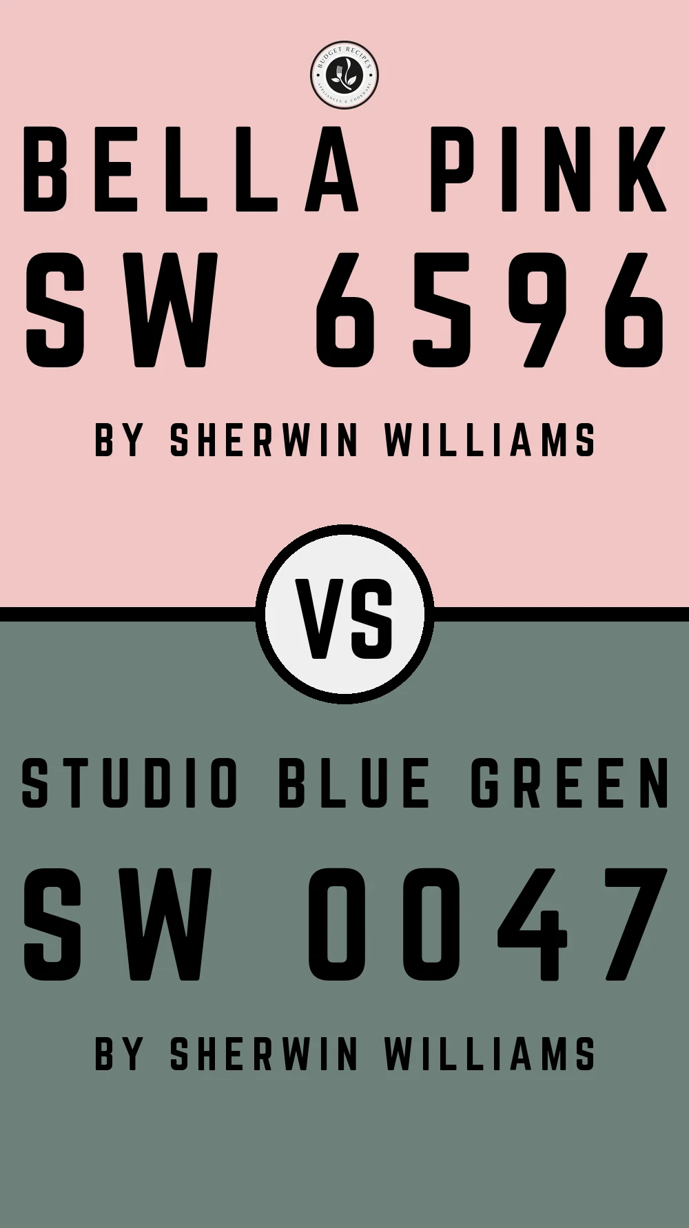 Bella Pink SW 6596 vs Studio Blue Green SW 0047