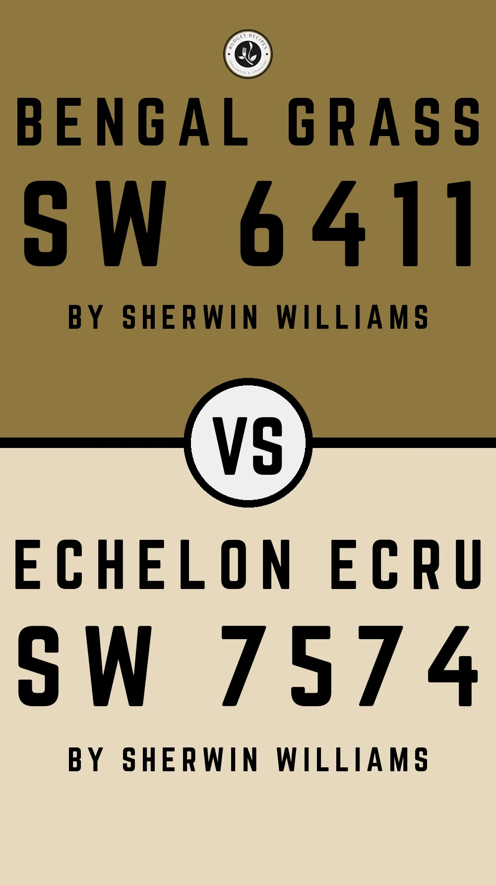 Bengal Grass SW 6411 vs Echelon Ecru SW 7574