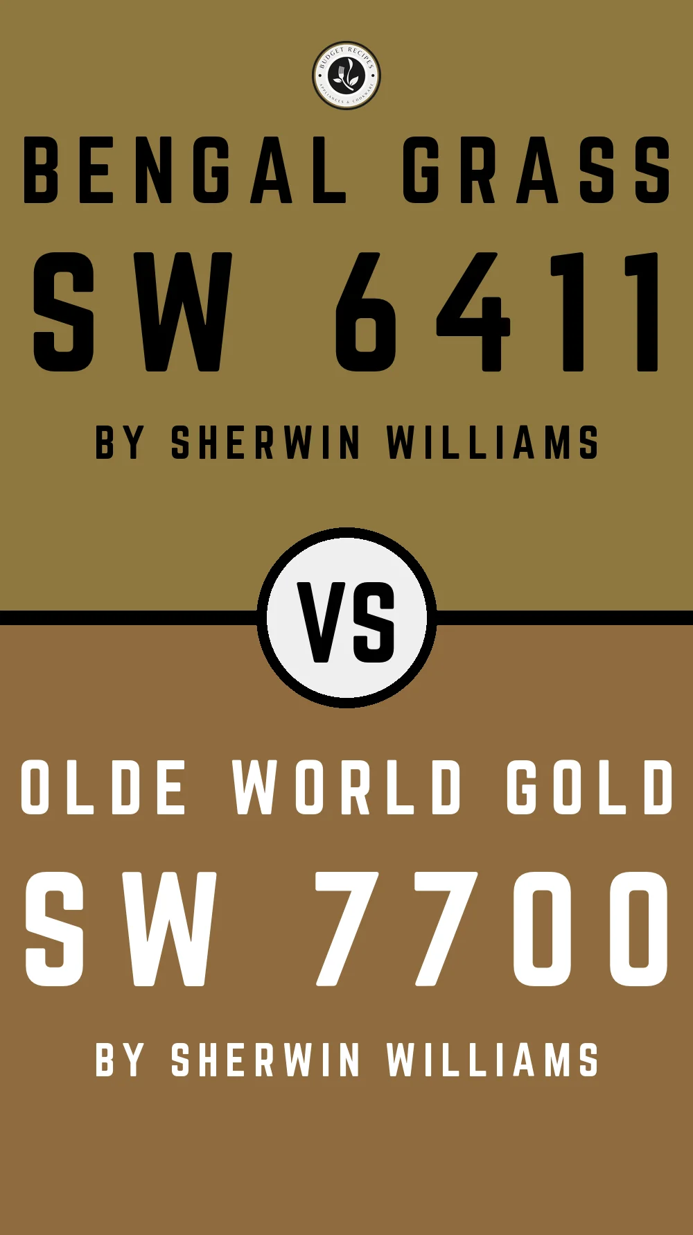 Bengal Grass SW 6411 vs Olde World Gold SW 7700