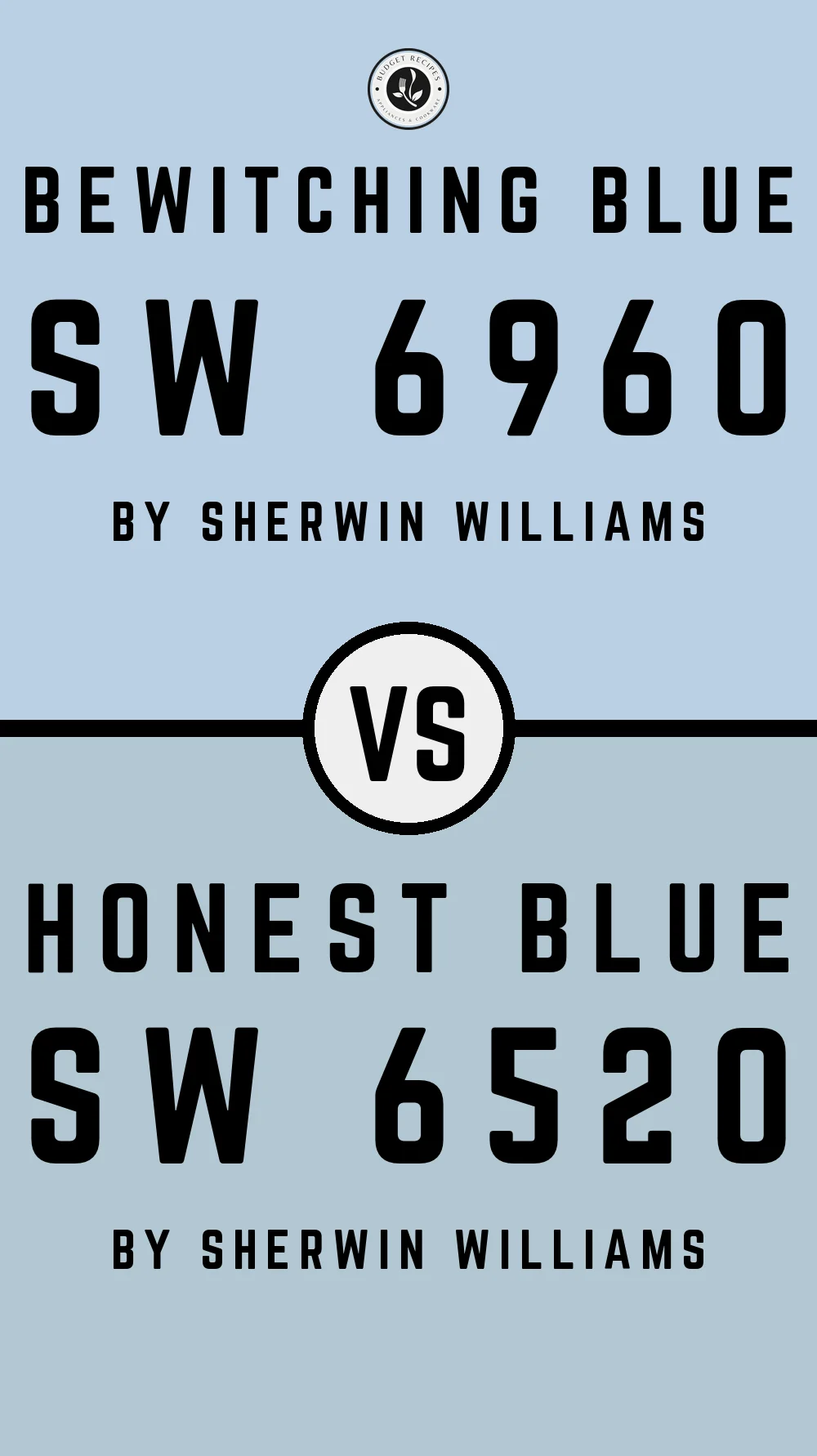 Bewitching Blue SW 6960 vs Honest Blue SW 6520