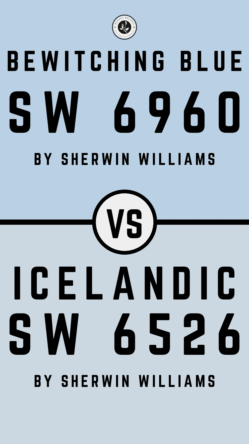 Bewitching Blue SW 6960 vs Icelandic SW 6526