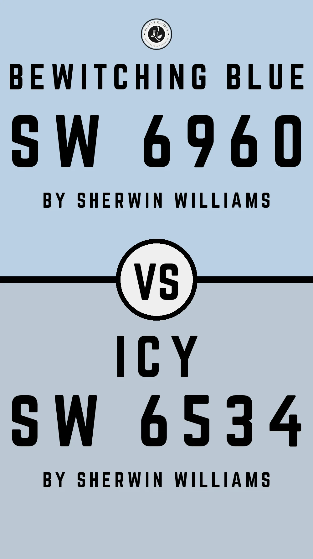 Bewitching Blue SW 6960 vs Icy SW 6534