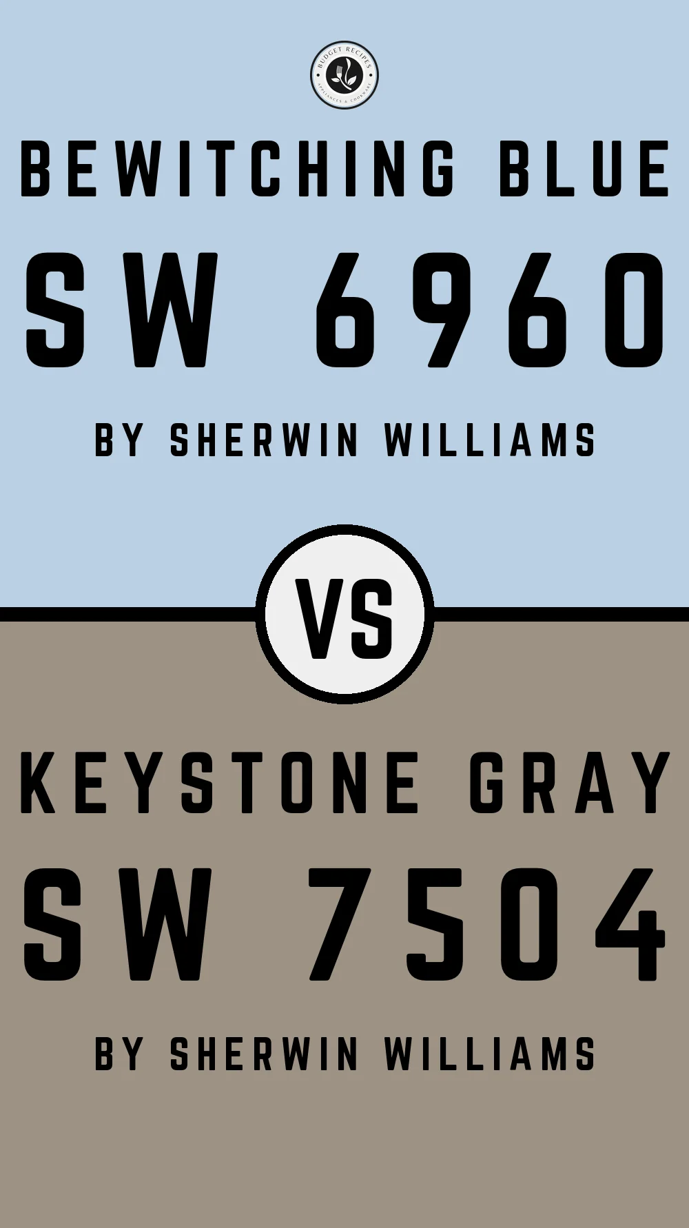 Bewitching Blue SW 6960 vs Keystone Gray SW 7504