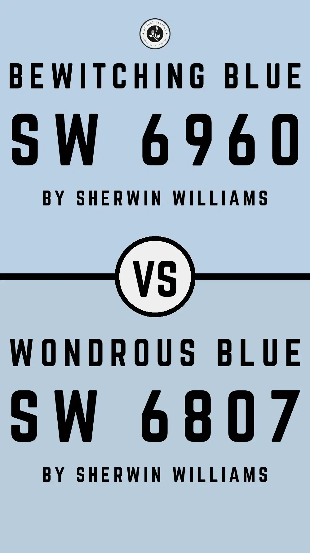 Bewitching Blue SW 6960 vs Wondrous Blue SW 6807
