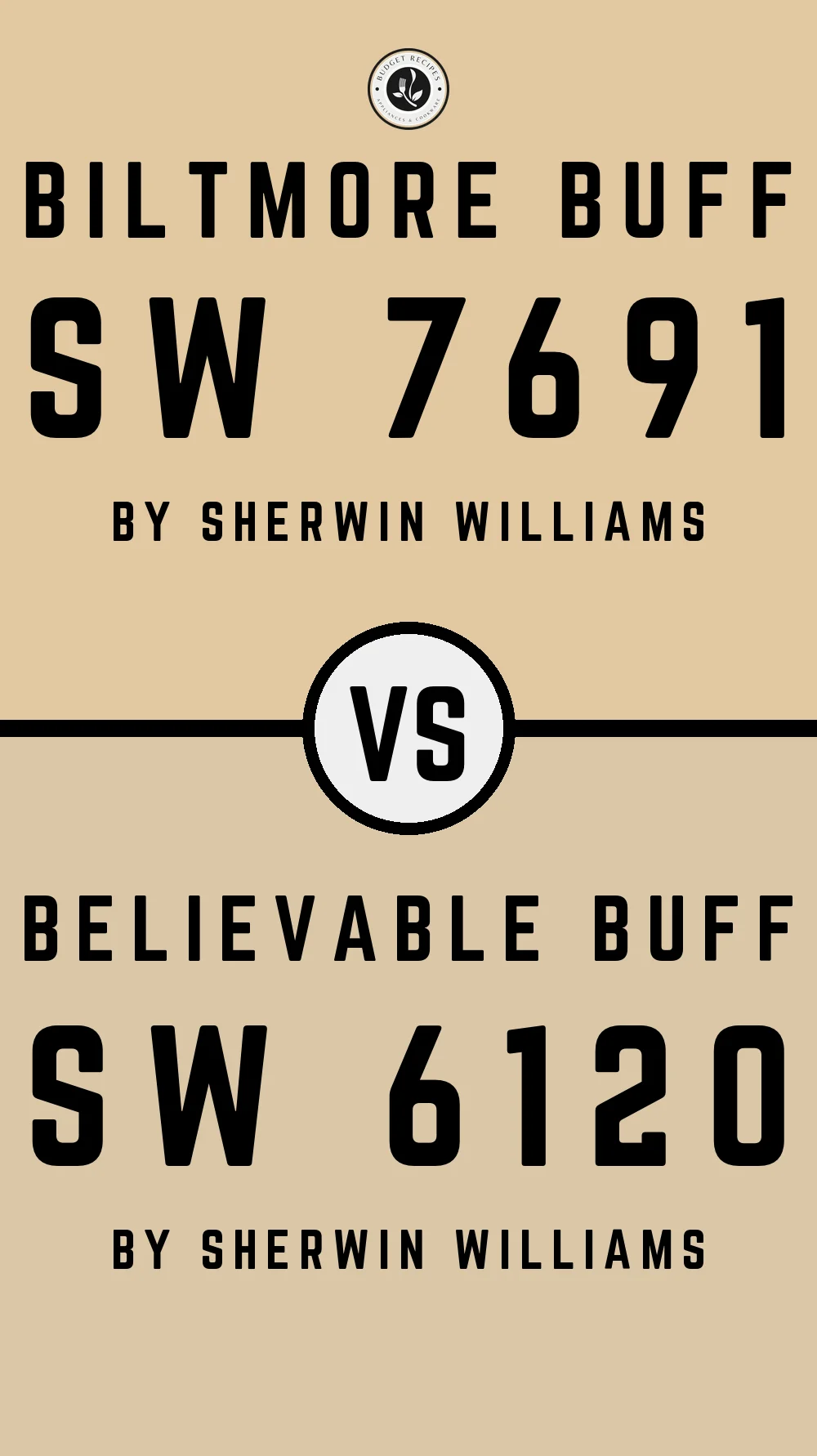 Biltmore Buff SW 7691 vs Believable Buff SW 6120