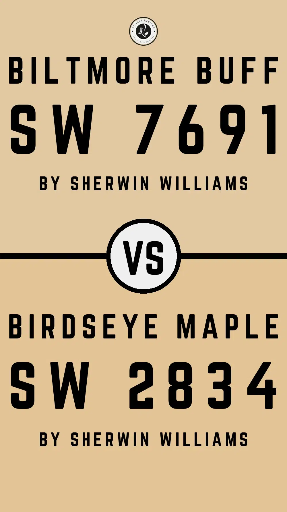 Biltmore Buff SW 7691 vs Birdseye Maple SW 2834