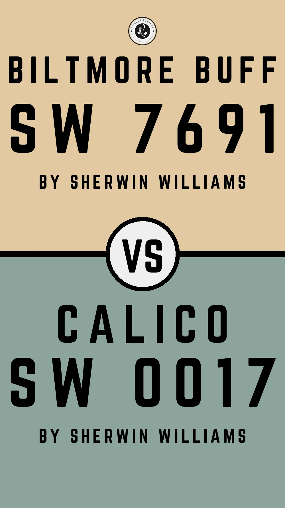 Biltmore Buff SW 7691 vs Calico SW 0017