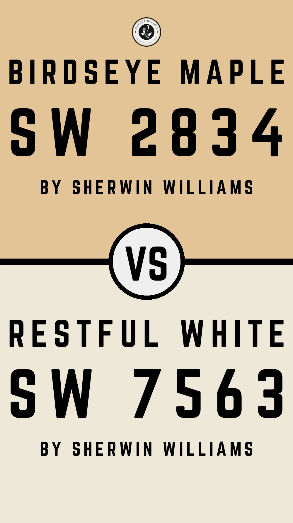 Birdseye Maple SW 2834 vs Restful White SW 7563