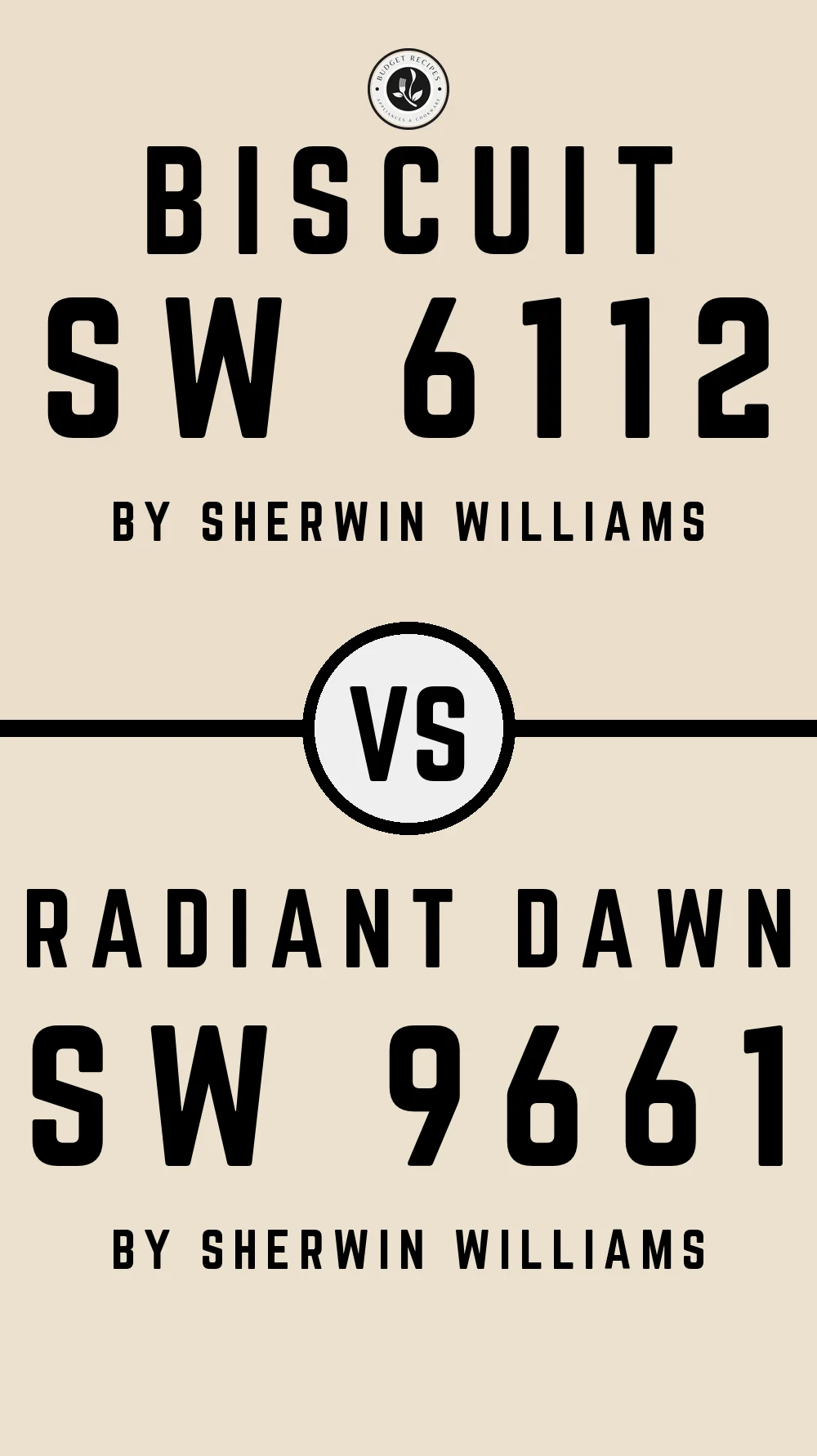 Biscuit SW 6112 vs Radiant Dawn SW 9661