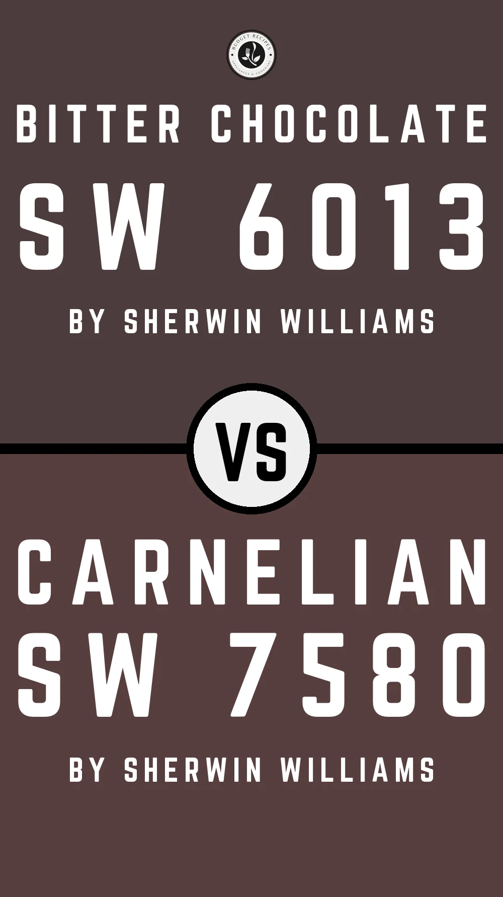 Bitter Chocolate SW 6013 vs Carnelian SW 7580