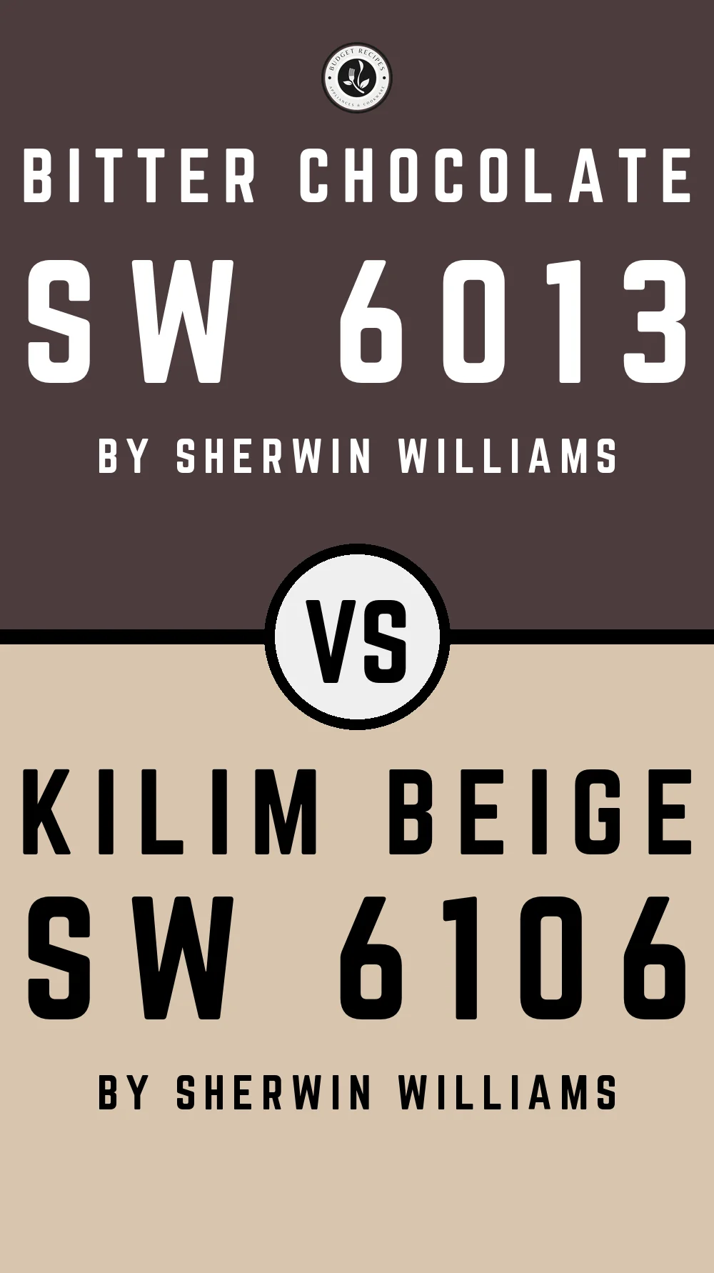 Bitter Chocolate SW 6013 vs Kilim Beige SW 6106