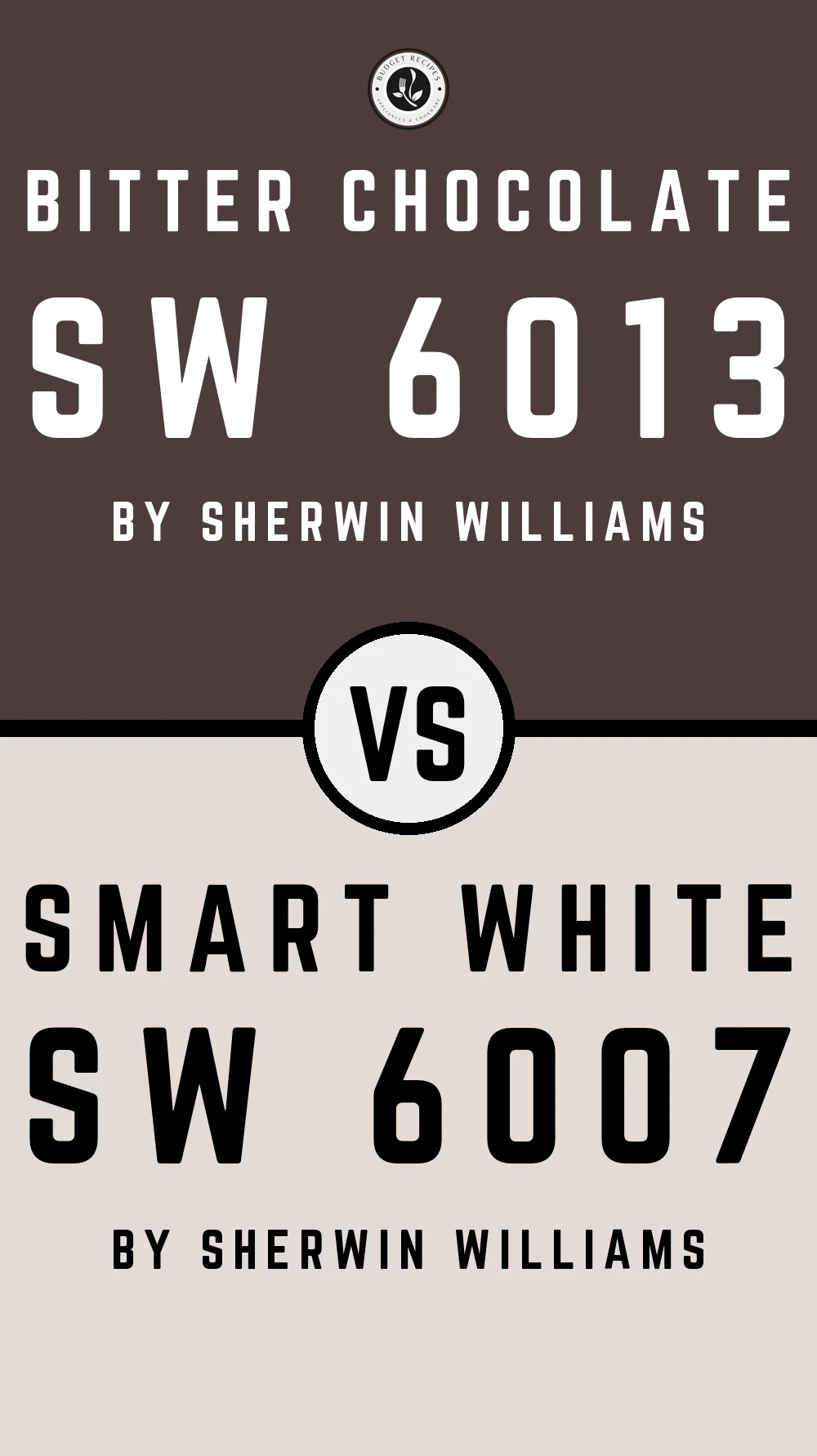 Bitter Chocolate SW 6013 vs Smart White SW 6007