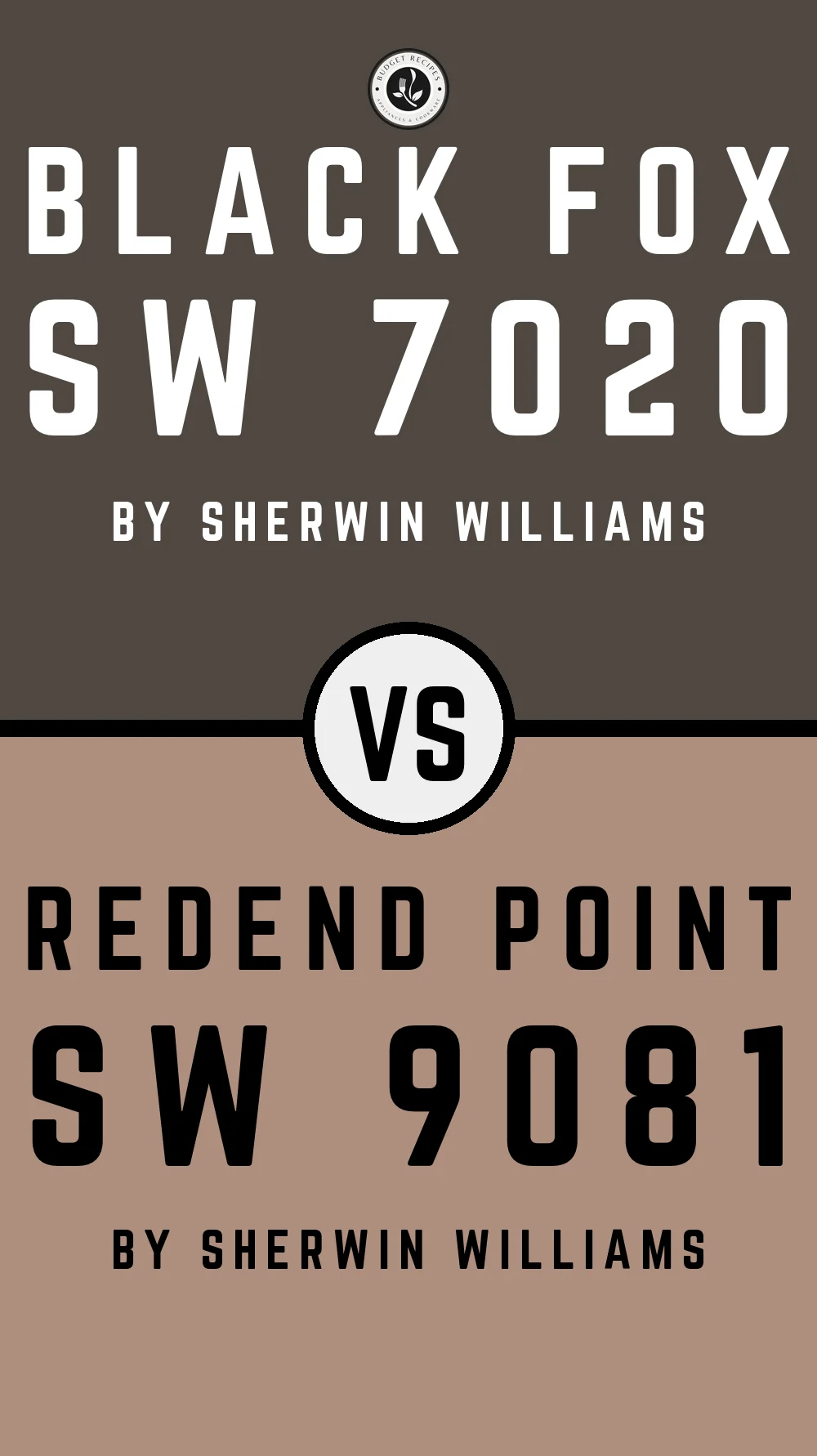 Black Fox by Sherwin Williams SW 7020 vs Redend Point SW 9081
