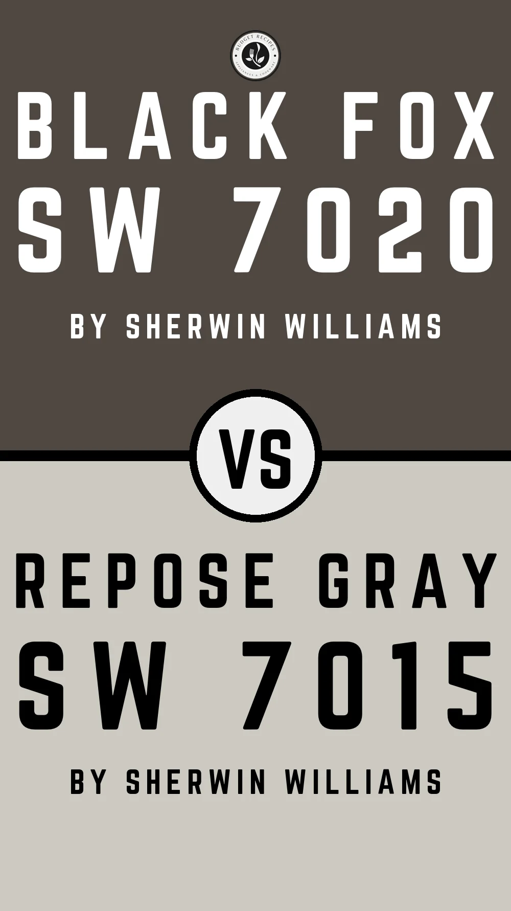 Black Fox by Sherwin Williams SW 7020 vs Repose Gray SW 7015