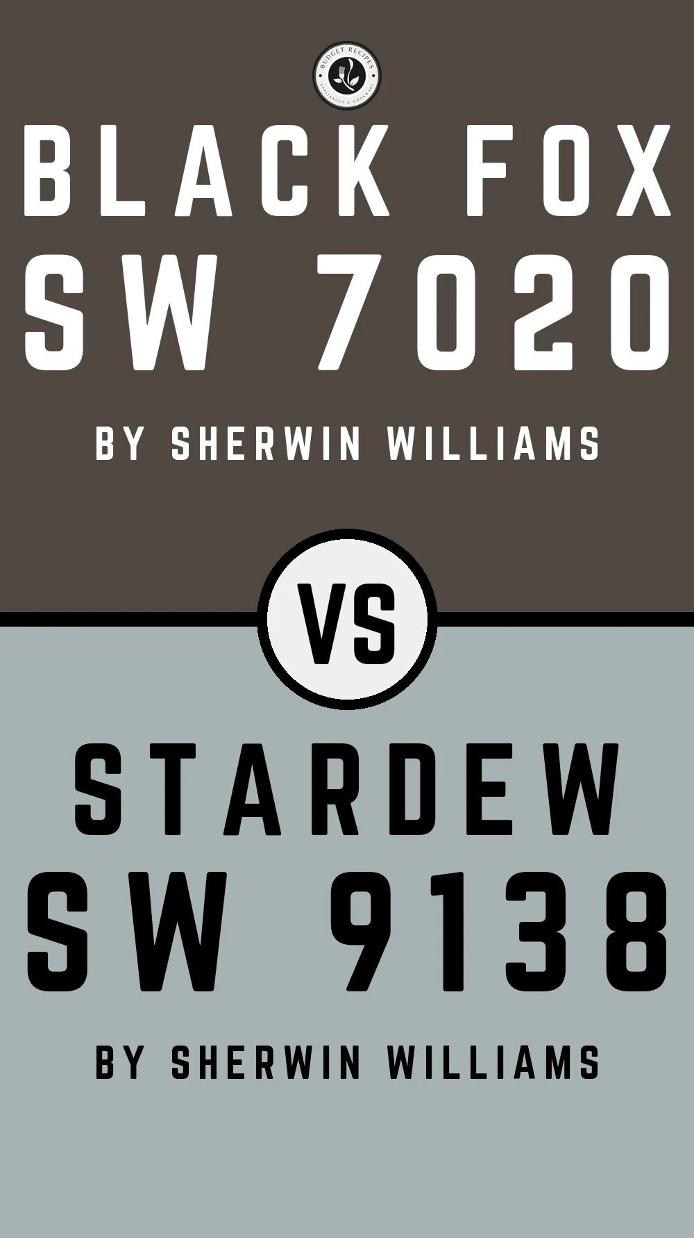 Black Fox by Sherwin Williams SW 7020 vs Stardew SW 9138