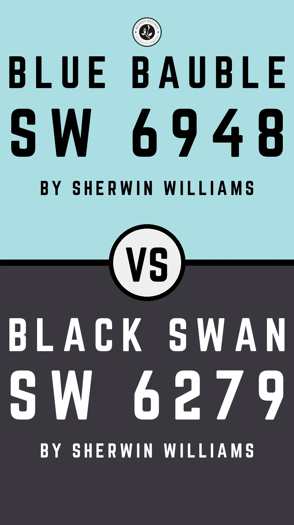 Blue Bauble SW 6948 vs Black Swan SW 6279