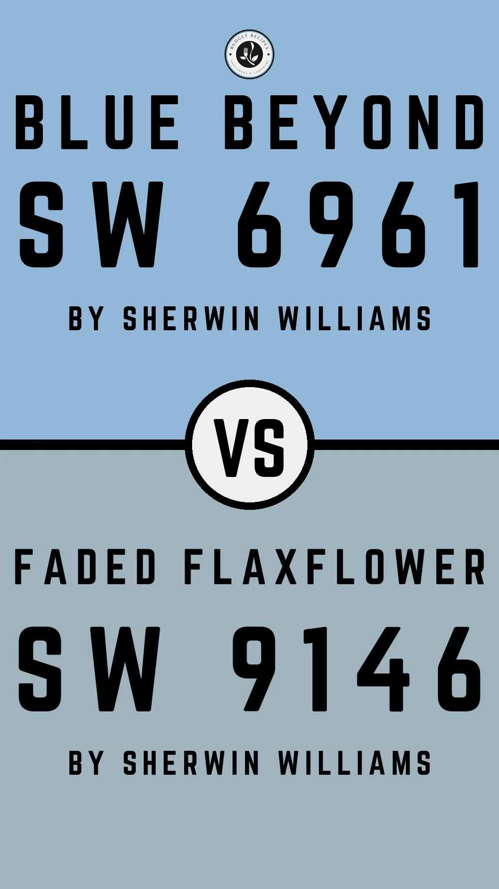 Blue Beyond SW 6961 vs Faded Flaxflower SW 9146