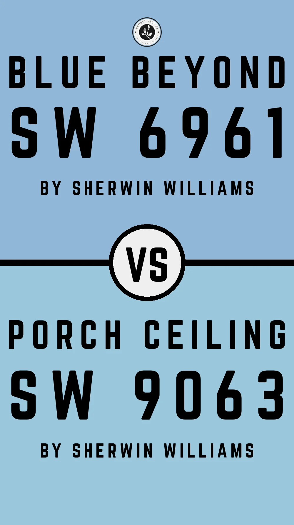 Blue Beyond SW 6961 vs Porch Ceiling SW 9063