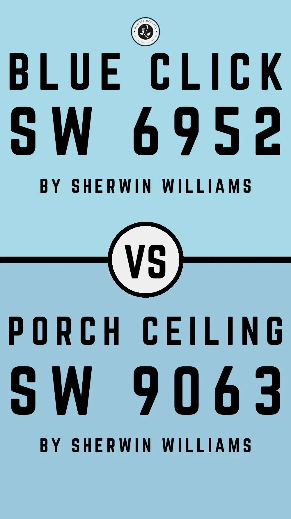 Blue Click SW 6952 vs Porch Ceiling SW 9063