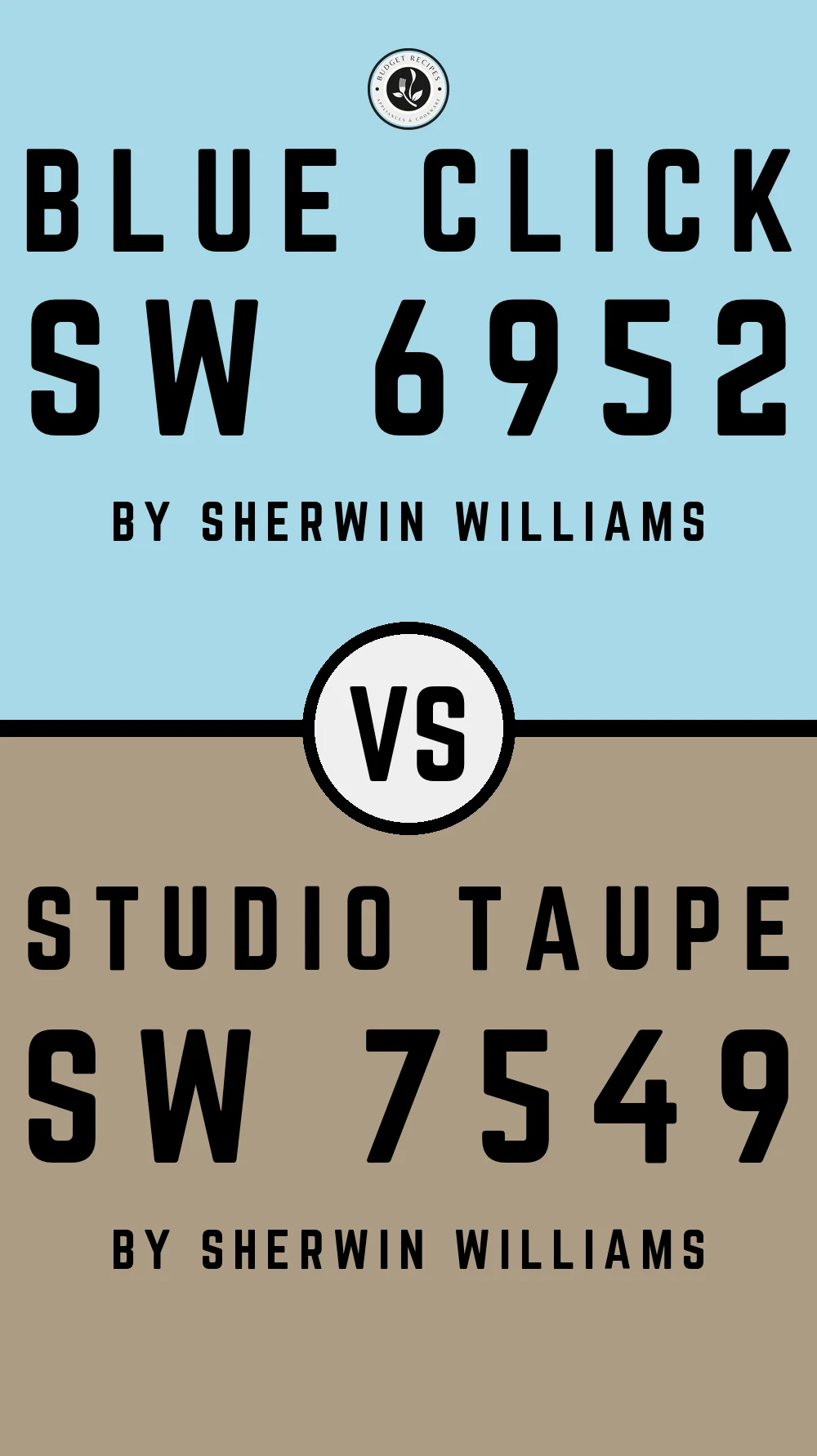 Blue Click SW 6952 vs Studio Taupe SW 7549