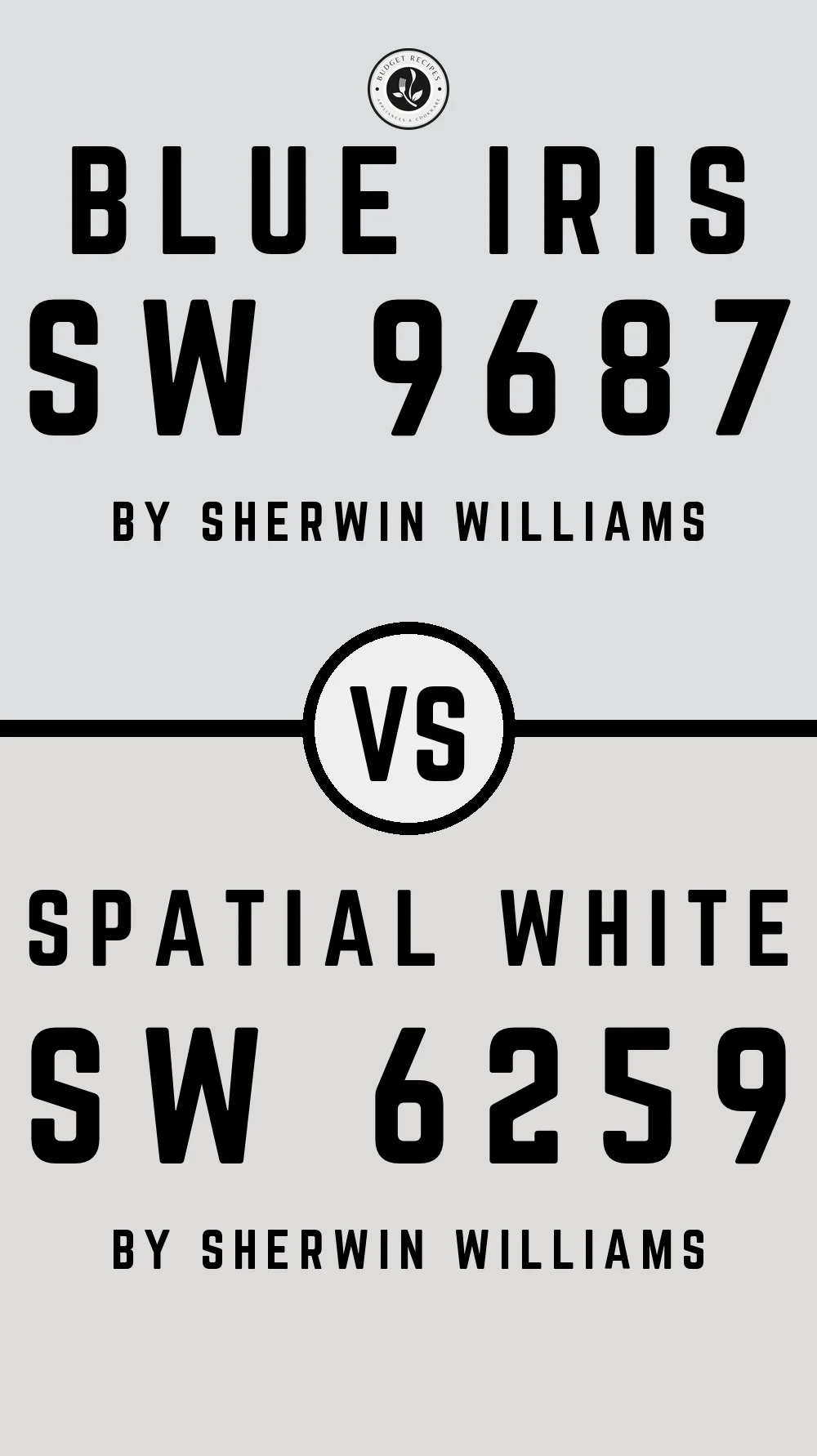 Blue Iris SW 9687 vs Spatial White SW 6259