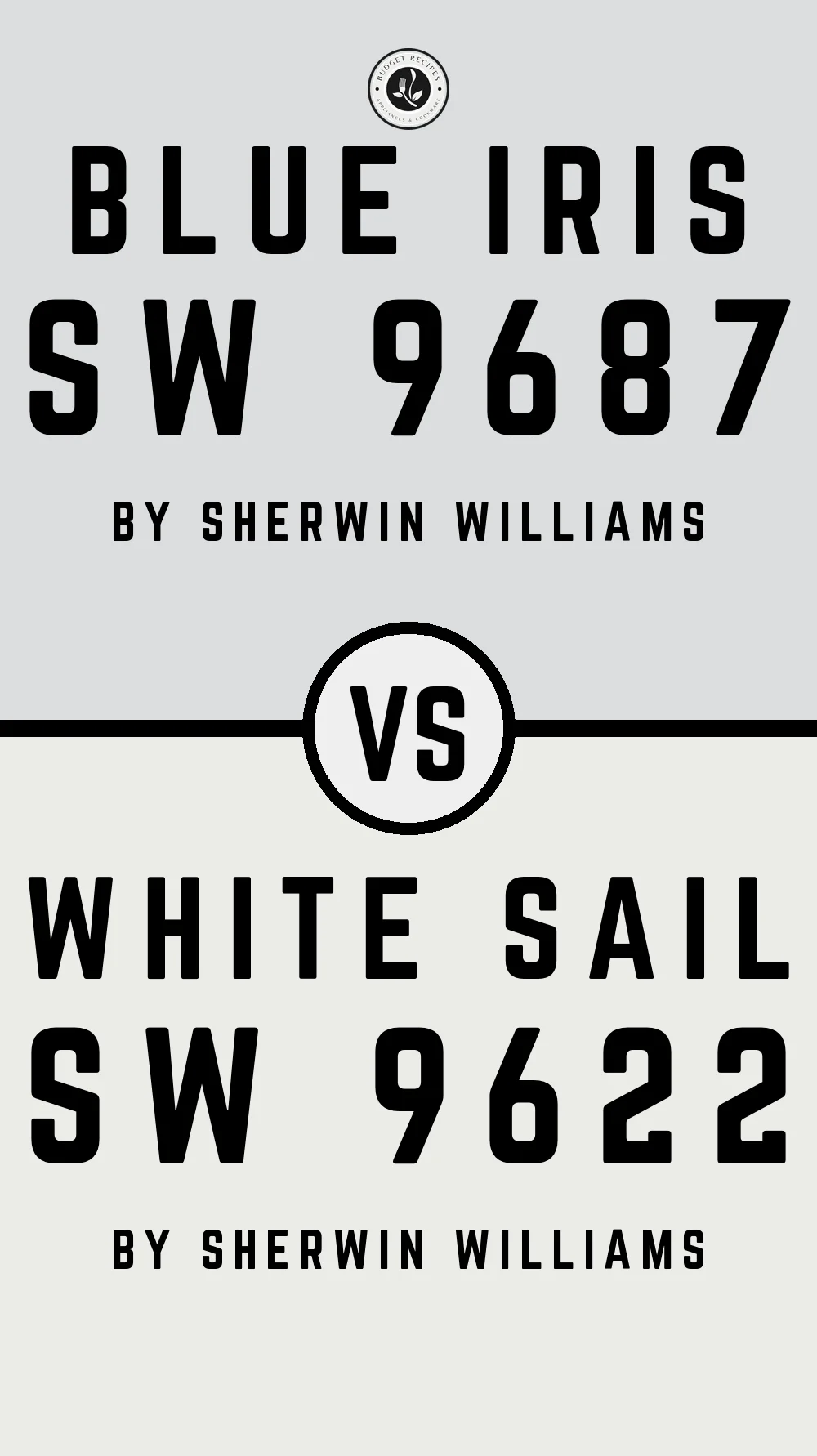 Blue Iris SW 9687 vs White Sail SW 9622