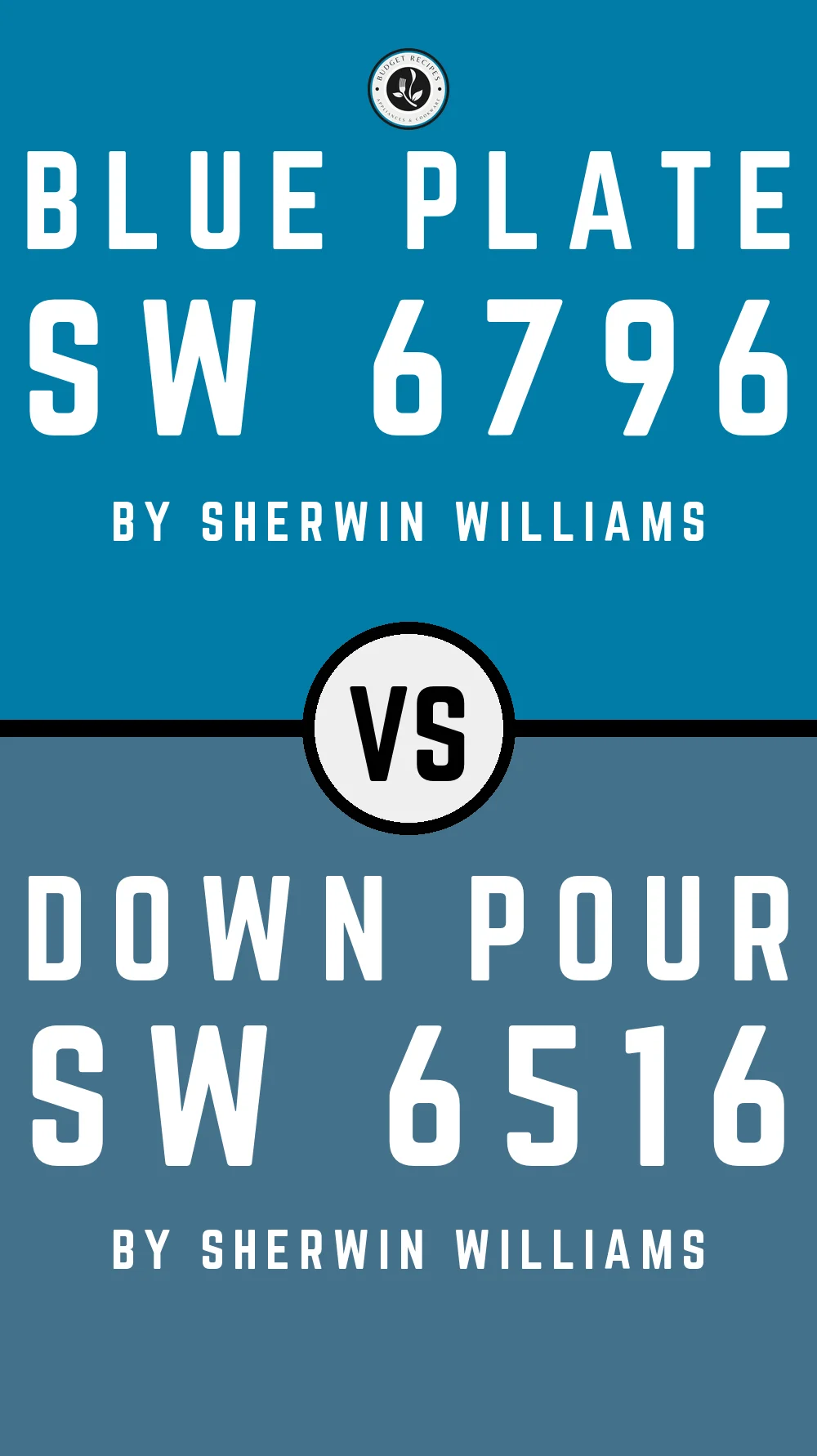 Blue Plate SW 6796 vs Down Pour SW 6516