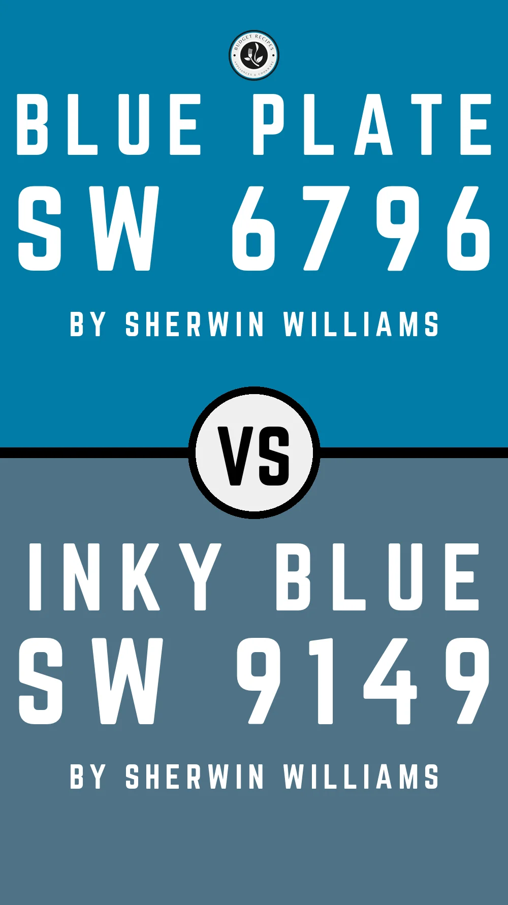 Blue Plate SW 6796 vs Inky Blue SW 9149