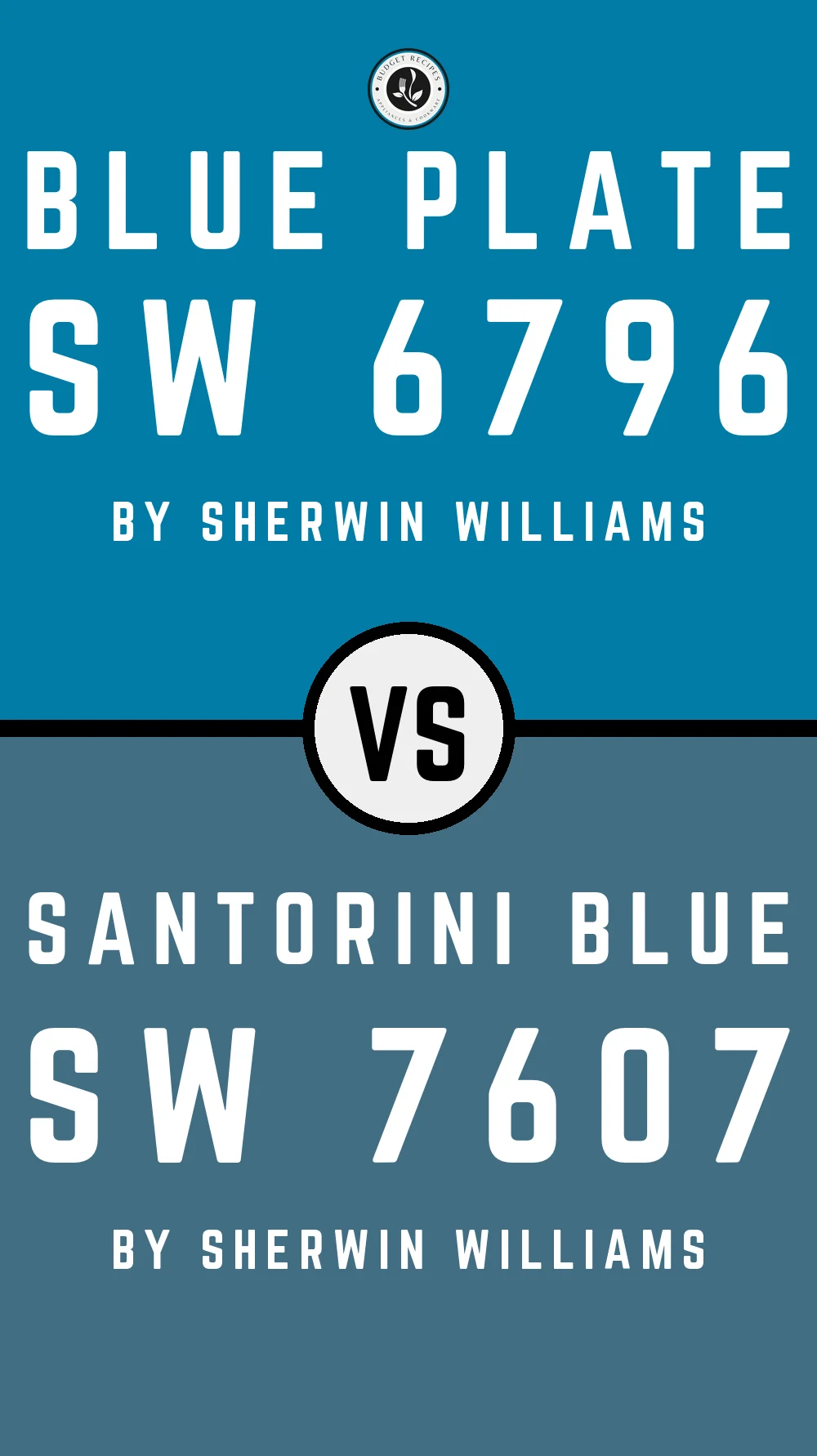 Blue Plate SW 6796 vs Santorini Blue SW 7607