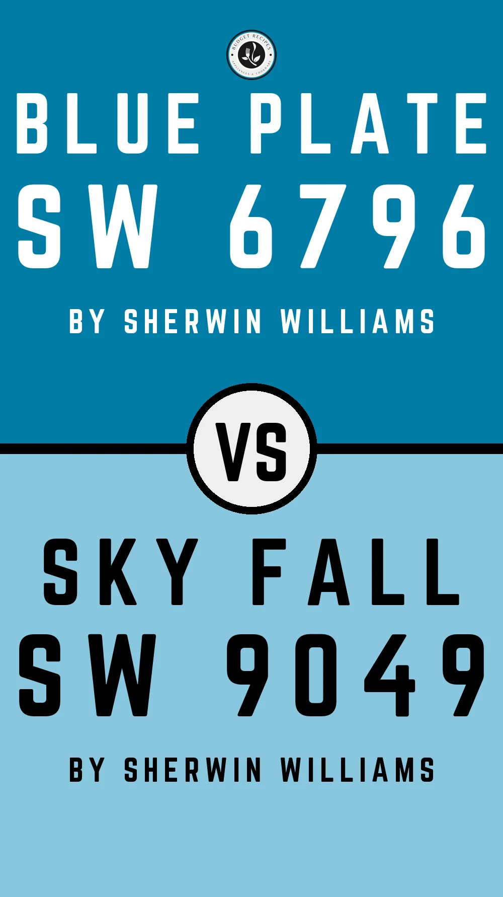 Blue Plate SW 6796 vs Sky Fall SW 9049