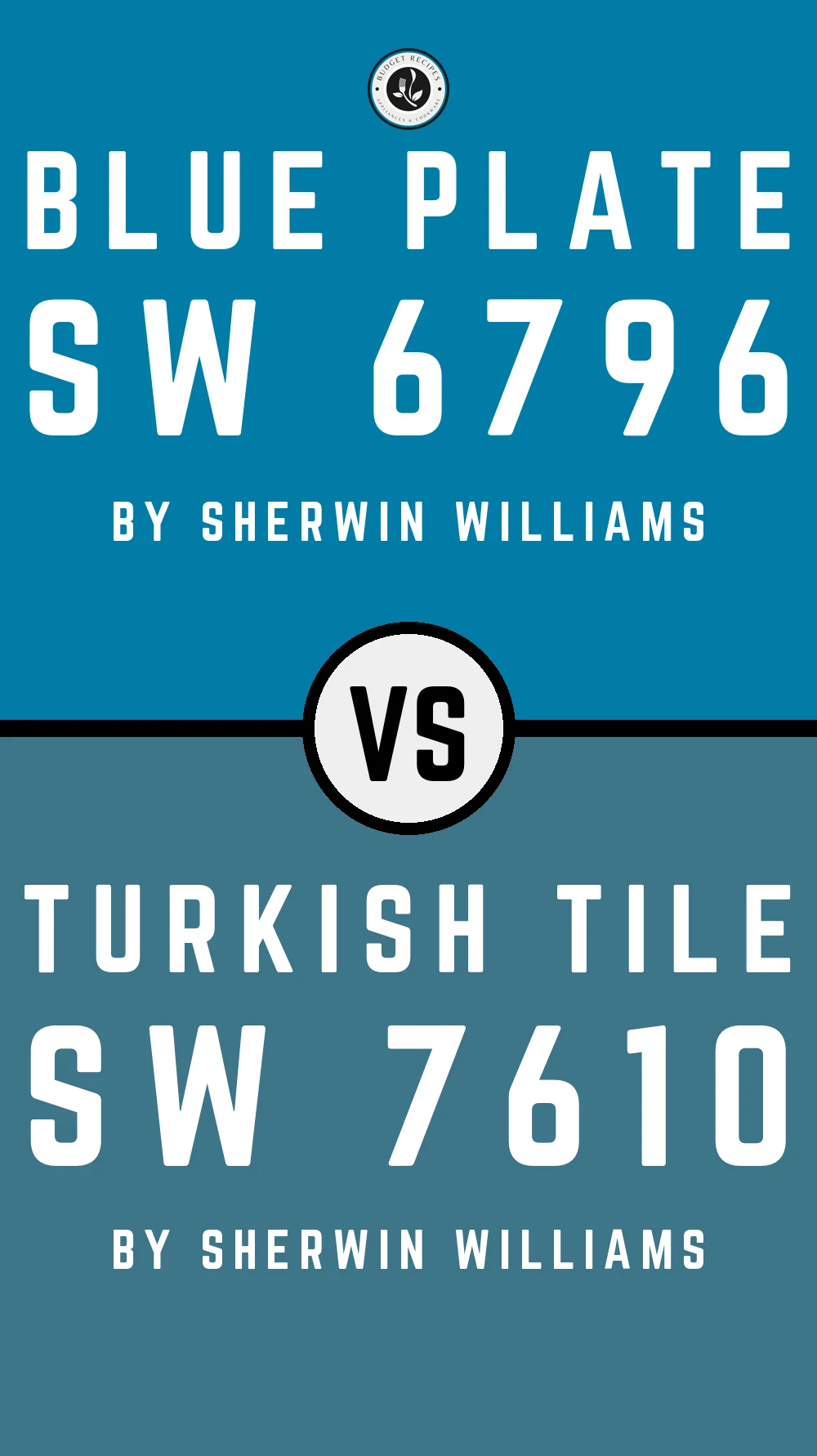 Blue Plate SW 6796 vs Turkish Tile SW 7610