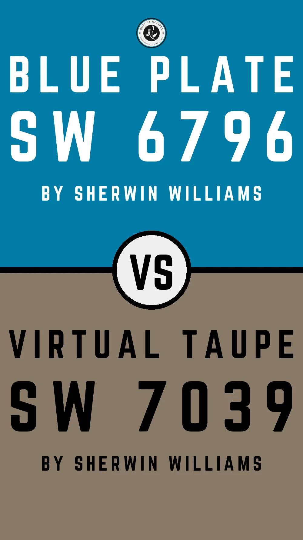 Blue Plate SW 6796 vs Virtual Taupe SW 7039