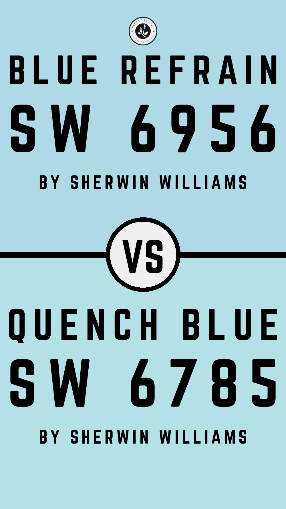 Blue Refrain SW 6956 vs Quench Blue SW 6785
