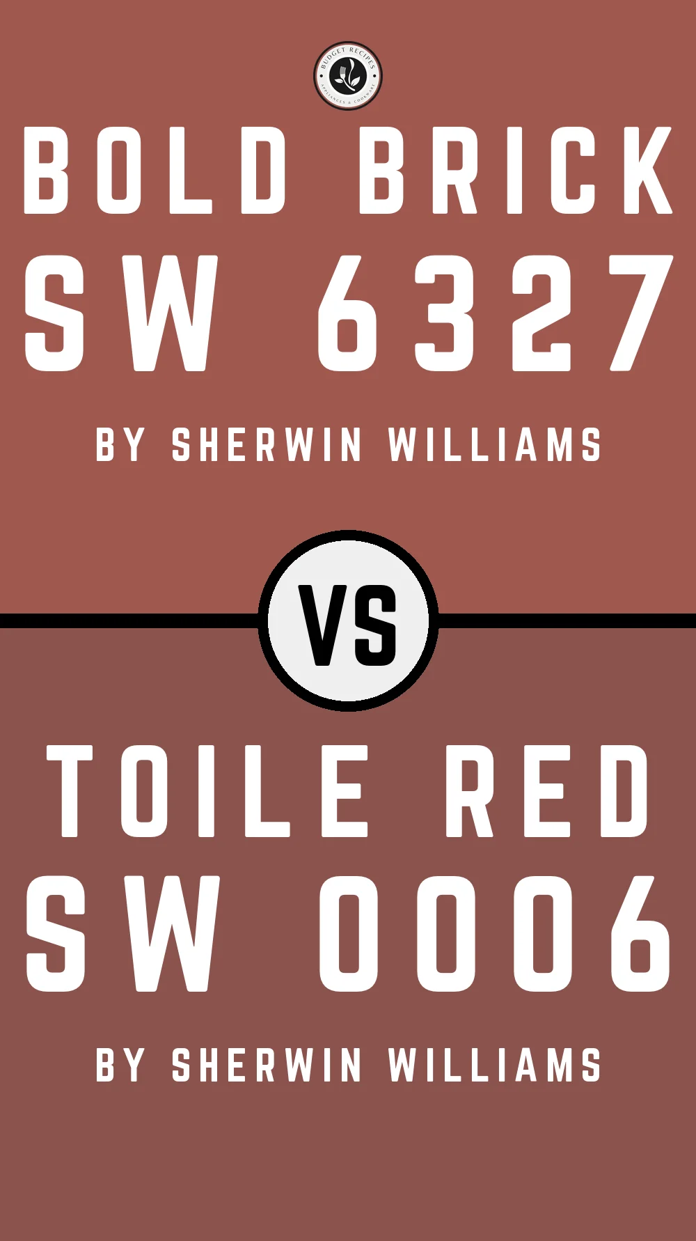 Bold Brick SW 6327 vs Toile Red SW 0006