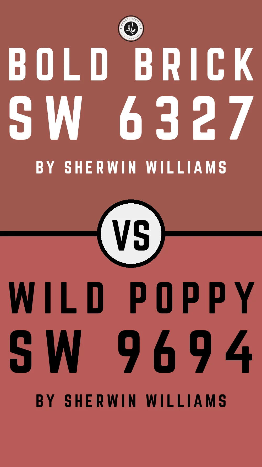 Bold Brick SW 6327 vs Wild Poppy SW 9694