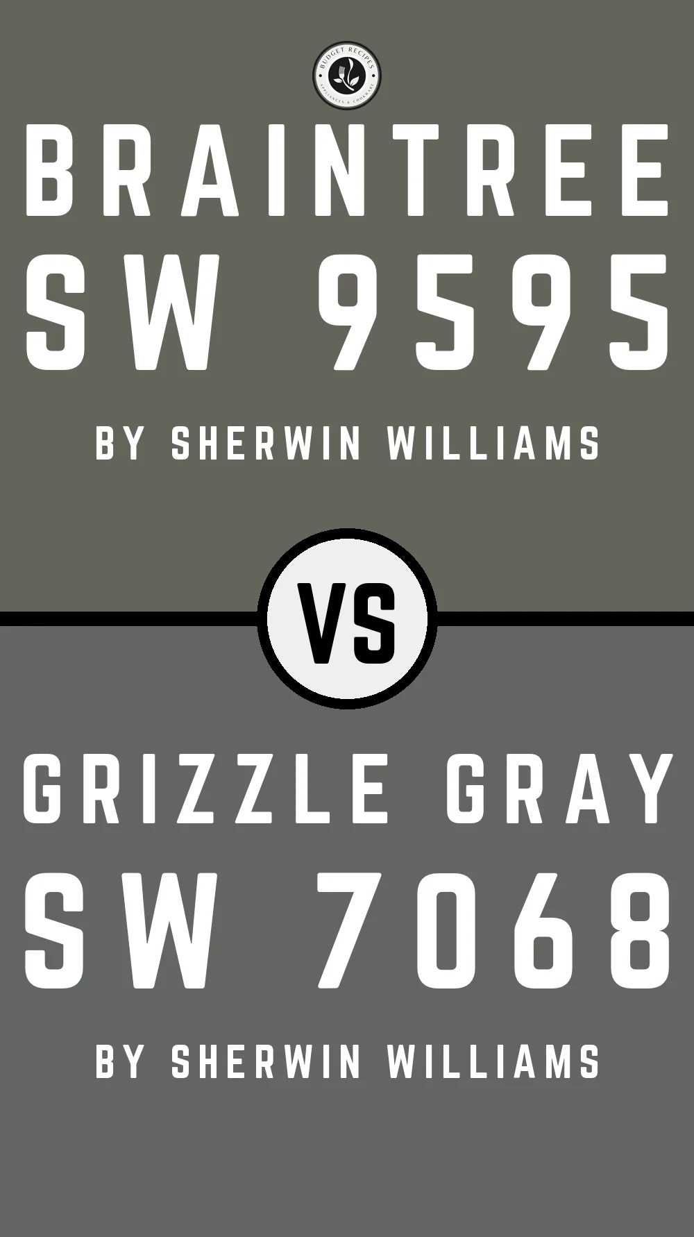 Braintree SW 9595 vs Grizzle Gray SW 7068