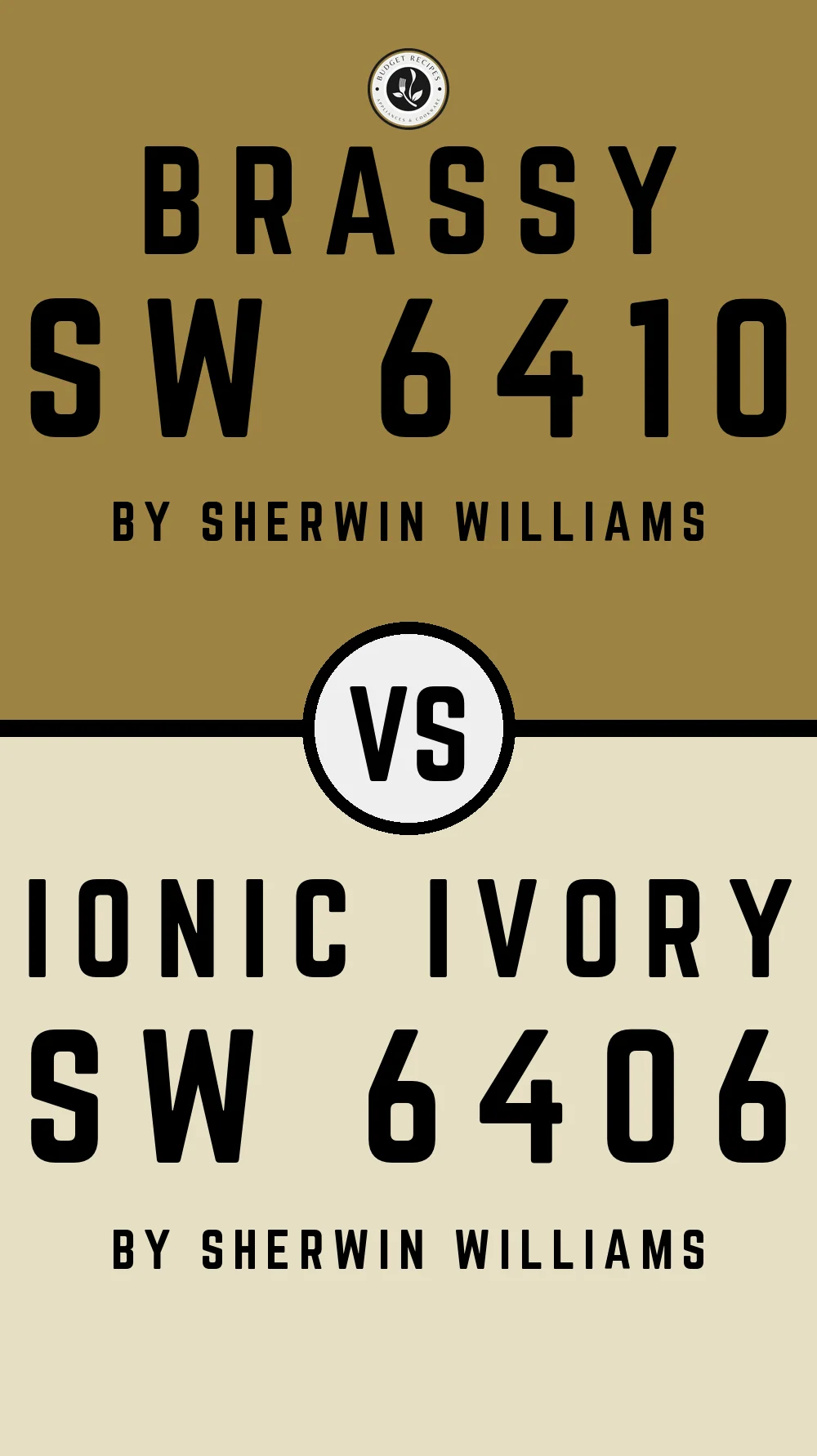 Brassy SW 6410 vs Ionic Ivory SW 6406