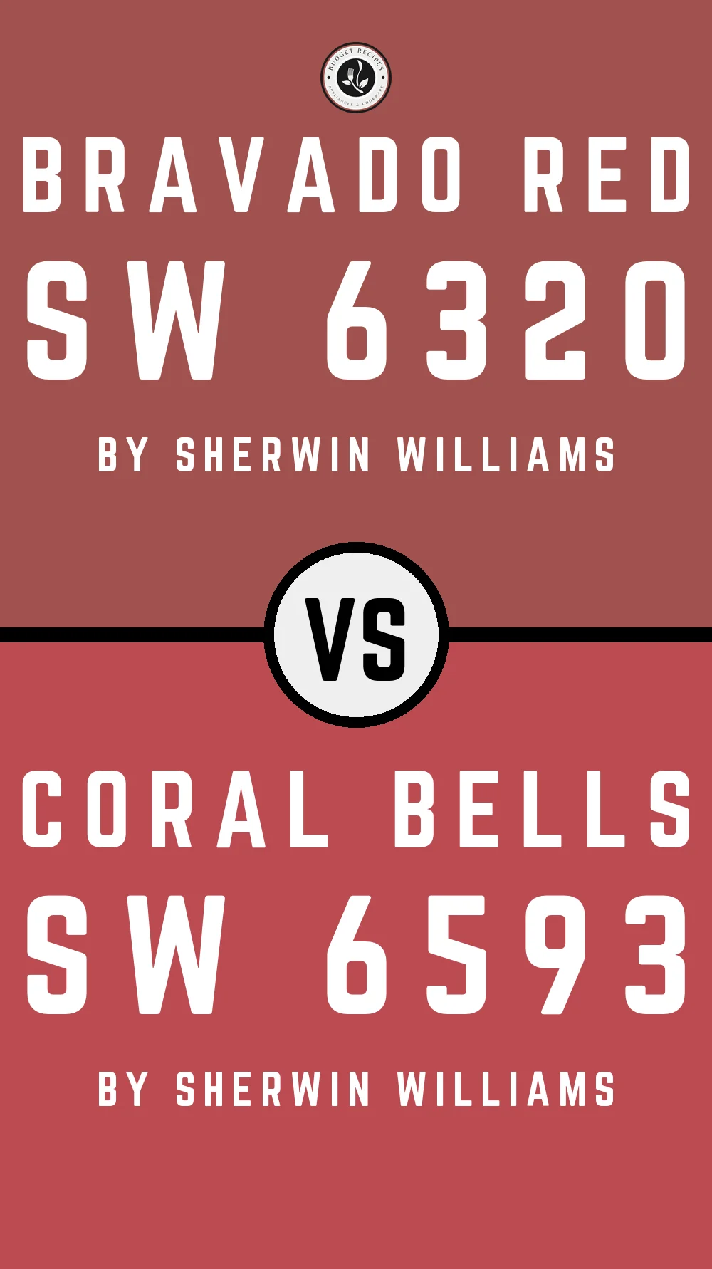 Bravado Red SW 6320 vs Coral Bells SW 6593