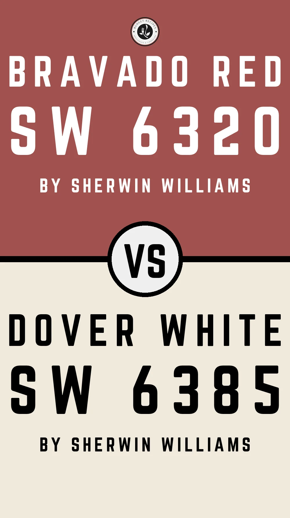 Bravado Red SW 6320 vs Dover White SW 6385