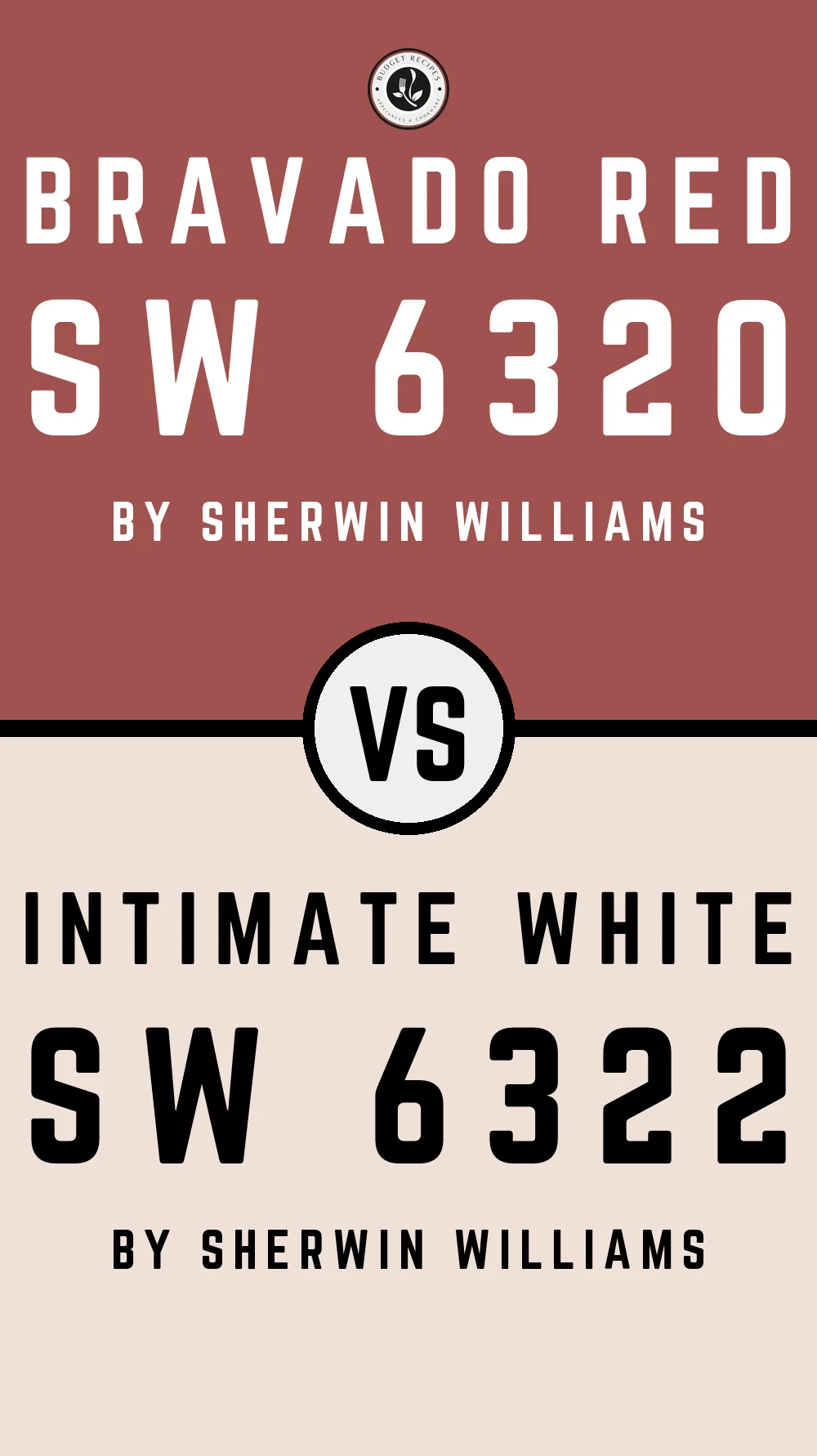 Bravado Red SW 6320 vs Intimate White SW 6322