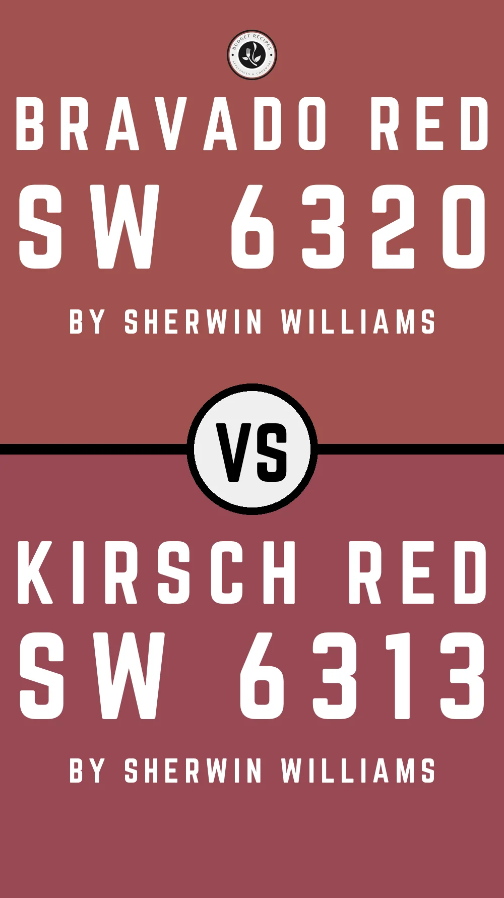 Bravado Red SW 6320 vs Kirsch Red SW 6313