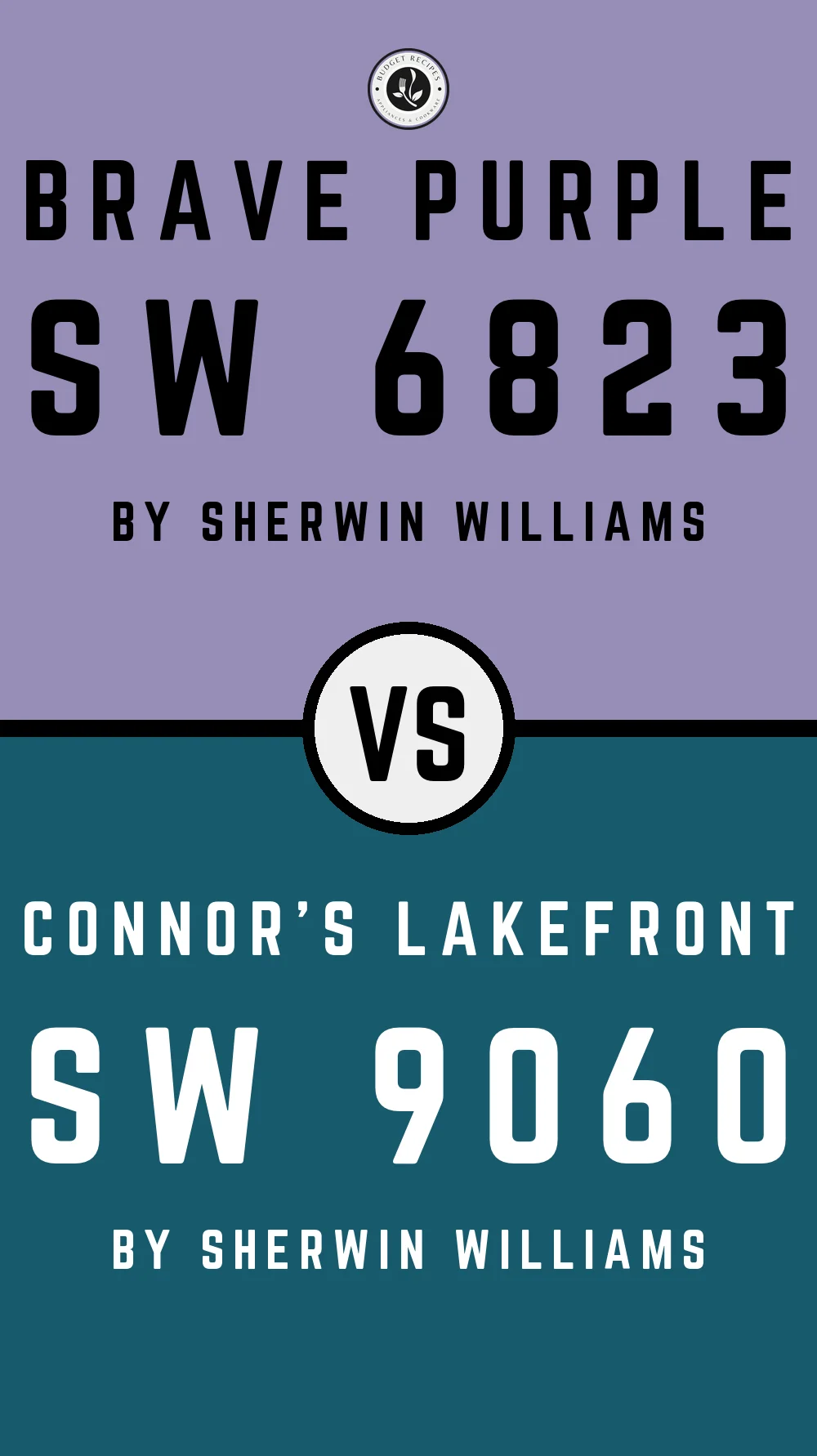 Brave Purple SW 6823 vs Connor's Lakefront SW 9060