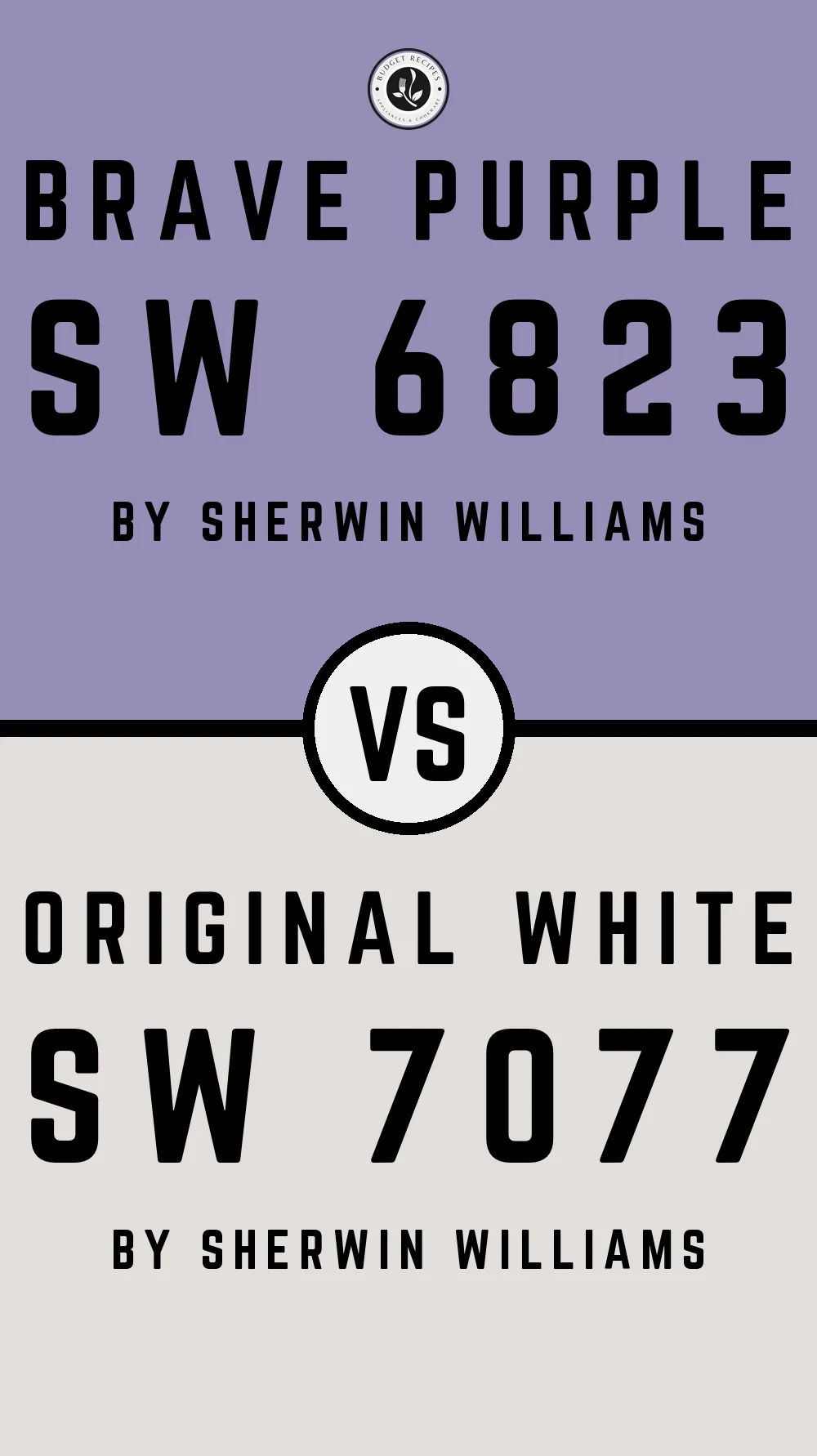 Brave Purple SW 6823 vs Original White SW 7077