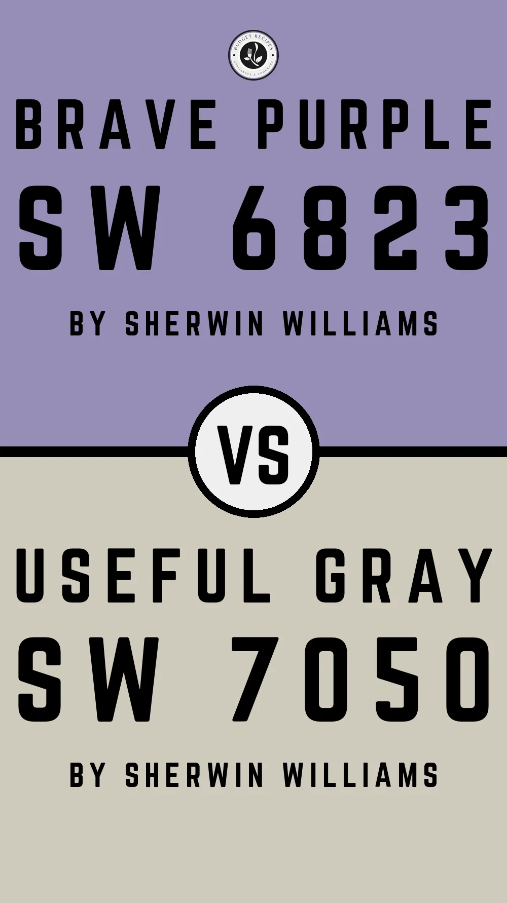 Brave Purple SW 6823 vs Useful Gray SW 7050