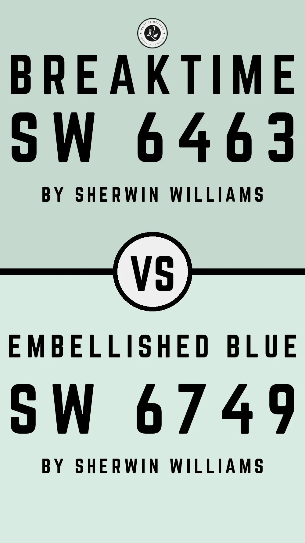 Breaktime SW 6463 vs Embellished Blue SW 6749