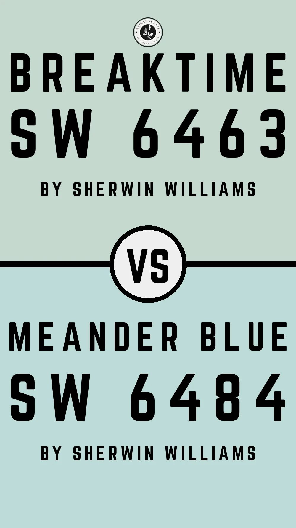 Breaktime SW 6463 vs Meander Blue SW 6484