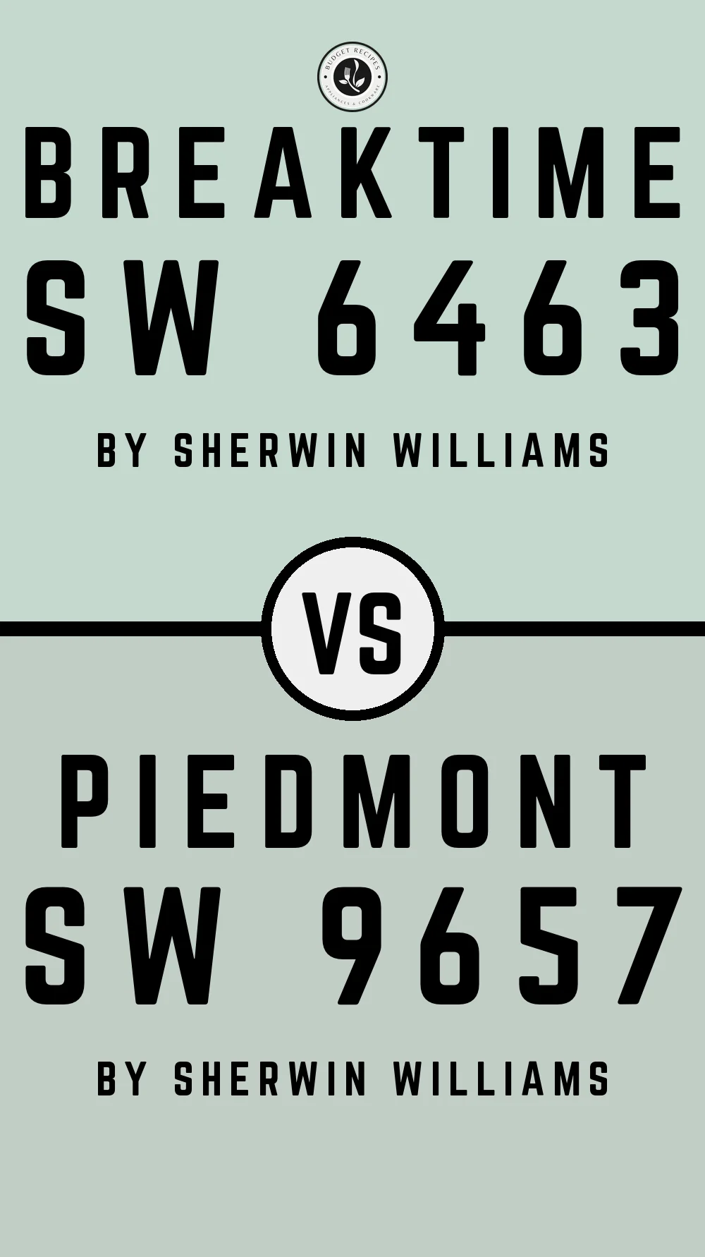 Breaktime SW 6463 vs Piedmont SW 9657