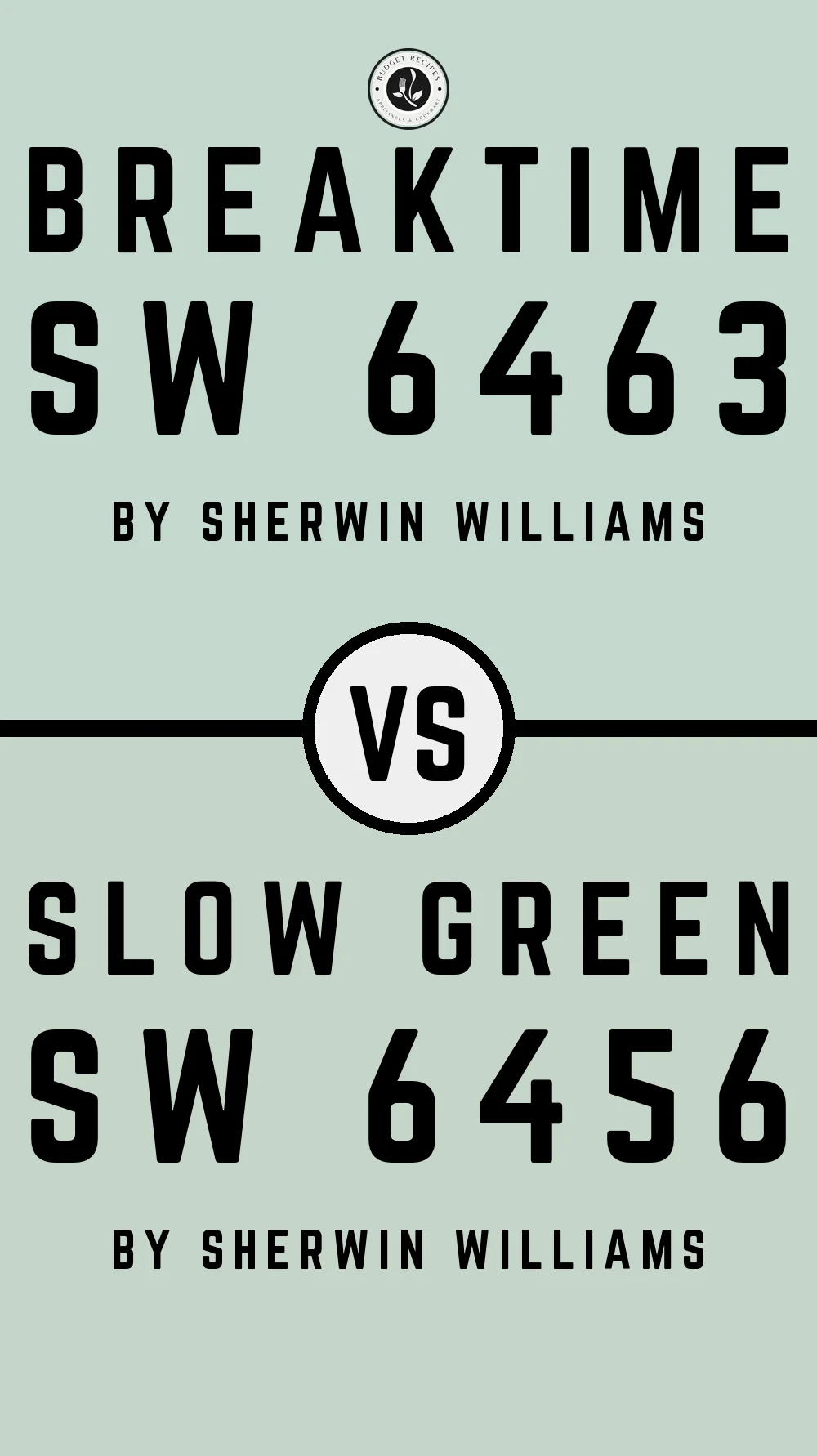 Breaktime SW 6463 vs Slow Green SW 6456