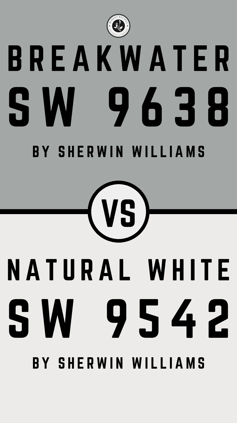 Breakwater SW 9638 vs Natural White SW 9542